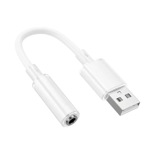 Borofone Adapter BV22 Lemon - USB - jack 3,5mm - fehér