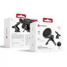 FORCELL F-GRIP Rapid Charge autós tartó Qi2 15W vezetéknélküli töltéssel kompatibilis MagSafe fekete