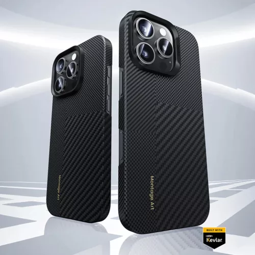 iPhone 16 Pro fekete Benks Montage Magnetic Armor Air Kevlar tok PC keret 600D+1500D (MB65)