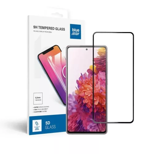 Edzett üveg Blue Star - SAMSUNG Galaxy S20 FE Full Face (teljes ragasztó/kis méret) - fekete Edzett Üveg Blue Star üvegfólia