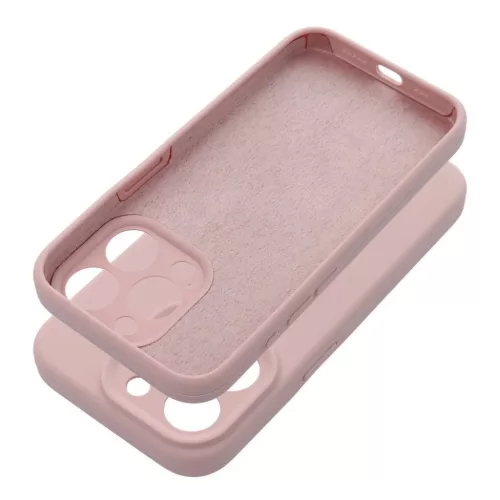 SILICONE 2mm tok IPHONE 15 Pro-hoz homok rózsaszín