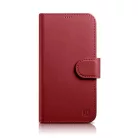 iCarer Wallet Case 2in1 iPhone 14 Pro Max bőr fliptok Anti-RFID Piros tok