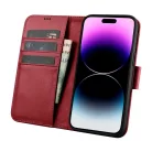 iCarer Wallet Case 2in1 iPhone 14 Pro Max bőr fliptok Anti-RFID Piros tok