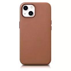   iCarer Bőr Tok iPhone 14 Plus Barna (MagSafe kompatibilis) tok