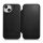 iCarer CE Oil Wax Prémium Bőr Fliptok iPhone 14 Plus MagSafe Fekete tok