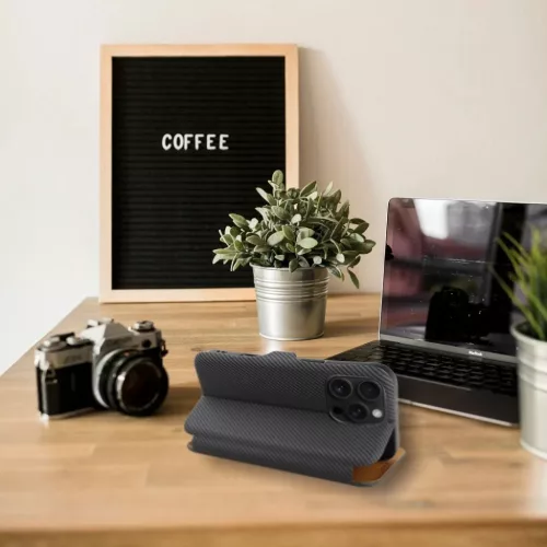 FOLIO Side Magnet fliptok iPhone 16 Pro tok szürke