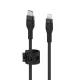 Belkin BOOST CHARGE PRO Flex USB-C és Lightning, fonott szilikon kábel - 1M - Fekete