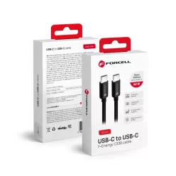   FORCELL F-ENERGY C338 kábel Type C to Type C PD QC4.0 3A 60W 0,25 m fekete