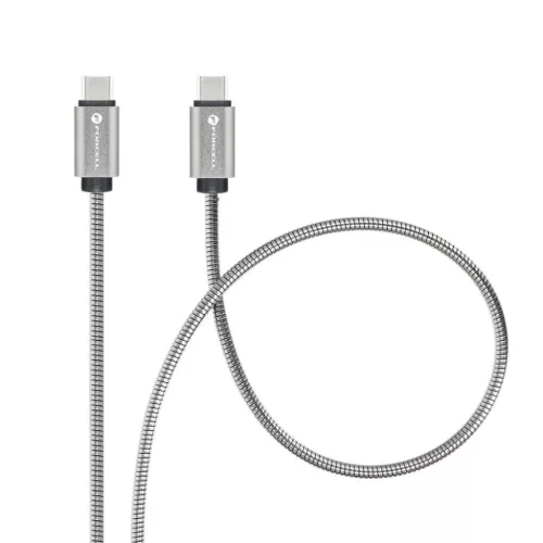 FORCELL F-ENERGY Metal C237 kábel Type C to Type C PD QC4.0 3A 60W 1 m ezüst