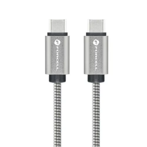 FORCELL F-ENERGY Metal C237 kábel Type C to Type C PD QC4.0 3A 60W 1 m ezüst