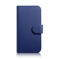   iCarer Wallet Fliptok 2 az 1-ben iPhone 14 Plus Anti-RFID Bőr Fliptok Kék (WMI14220727-BU) tok
