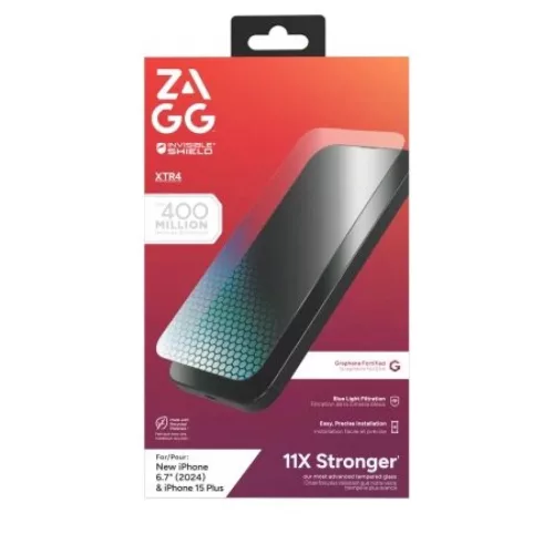 ZAGG InvisibleShield Glass XTR4 Graphén Védőüveg kékfény szűrővel iPhone 15 Plus / 16 Plus üvegfólia
