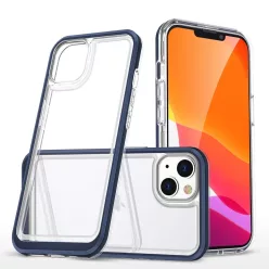 Clear 3in1 tok iPhone 14 Plus szilikon tok kerettel, kék