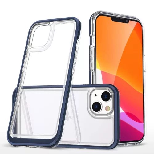 Clear 3in1 tok iPhone 14 Plus szilikon tok kerettel, kék