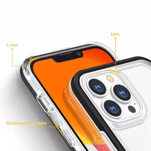 Clear 3in1 tok iPhone 14 Plus szilikon tok kerettel, kék