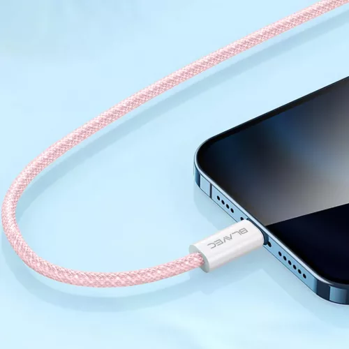 Blavec Candy fonott kábel - USB to Lightning - 2,4A 3 méter (CCA-UL24P30) rózsaszín