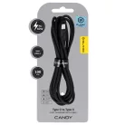 Blavec Kábelcukorka fonott - Type C to Type C - PD 60W 3A 1 méter (CCA-CC3B10) fekete