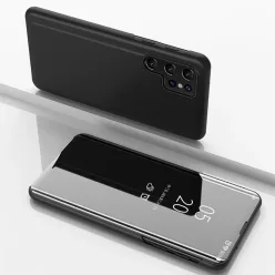 Clear View fliptok Samsung Galaxy S25 Ultra tok - fekete