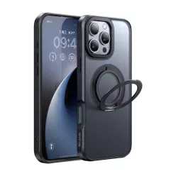   McDodo PC-4932 MagSafe tok iPhone 16 Pro-hoz állvánnyal (fekete)