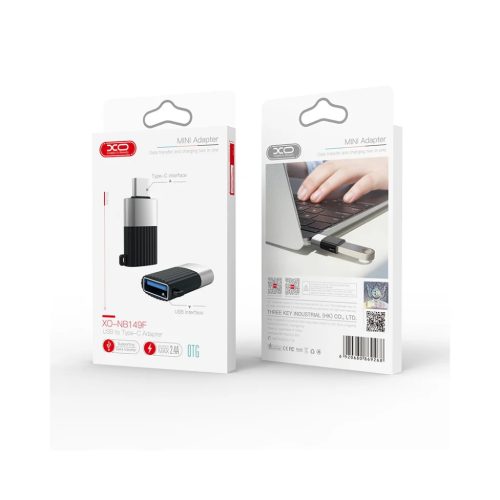 XO NB149-F Átalakító, adapter USB-A aljzat - USB Type-C bemenetre fekete