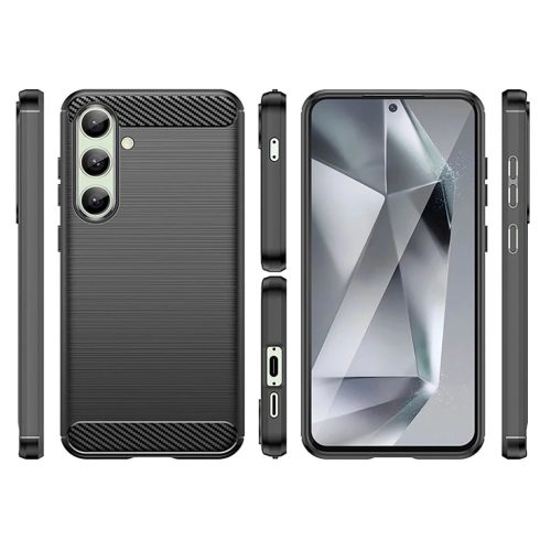 Szilikon tok Carbon Case Samsung Galaxy S24 FE - fekete