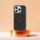 Prémium Fényes Mag Tok, MagSafe kompatibilis, Kamera Vezérlőgombbal iPhone 16 Plus fekete tok