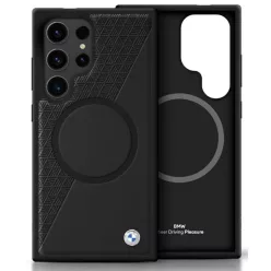   BMW tok SAMSUNG S25 Ultra kompatibilis MagSafe BMHMS25L23RTPK (Sign Bőr Fél Textúrált és Kör) fekete tok