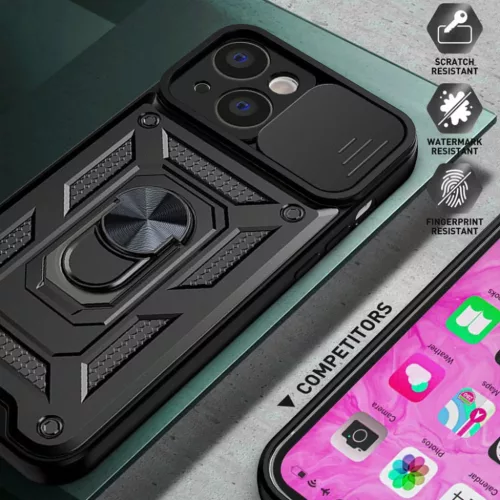 Csúsztatható Kamera Páncél Tok Samsung Galaxy A26 5G Fekete tok