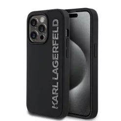   Karl Lagerfeld 3D Gumi Csillogó Logós tok iPhone 13 Pro Fekete tok