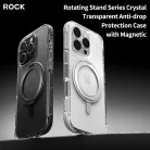 Rock Forgatható Állvány Crystal Series Mágneses iPhone 16 Pro tok fekete