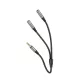 HOCO kábel AUX 2 az 1-ben Jack 3,5 mm (férfi) - 2 x Jack 3,5 mm (női) UPA21 0,25 m fém szürke