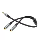 HOCO kábel AUX 2 az 1-ben Jack 3,5 mm (férfi) - 2 x Jack 3,5 mm (női) UPA21 0,25 m fém szürke