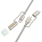 HOCO kábel All-in-one Type C / Lightning to Type C / LED lámpa PD 3A 60W U138 1,2 m szürke