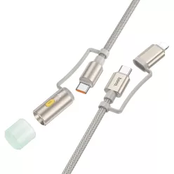   HOCO kábel All-in-one Type C / Lightning to Type C / LED lámpa PD 3A 60W U138 1,2 m szürke
