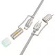 HOCO kábel All-in-one Type C / Lightning to Type C / LED lámpa PD 3A 60W U138 1,2 m szürke