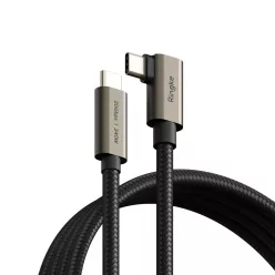   Ringke USB 3.2 Gen 2x2 Type-C 90 fokos kábel Pd240w 200cm fekete