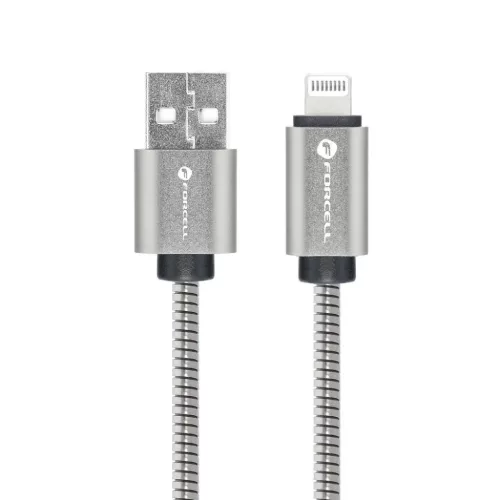 FORCELL F-ENERGY Metal C236 kábel USB A Lightning 2,4A 12W 1 m ezüst,