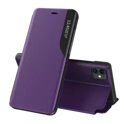   Eco Leather View Case elegáns fliptok állvány funkcióval iPhone 13 Pro Max lilához tok