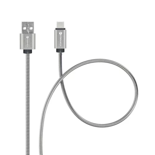 FORCELL F-ENERGY Metal C234 kábel USB A-ról Type-C-re QC3.0 2,4A 12W 1 m ezüst
