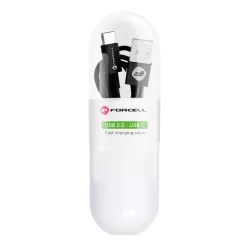   FORCELL C319 kábel USB A-ról Type C-re 2,1A TUBUS 1 m fekete