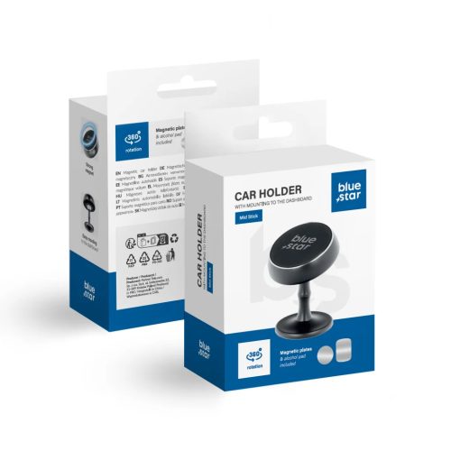 BLUE STAR mágneses autós tartó műszerfalhoz MID STICK fekete