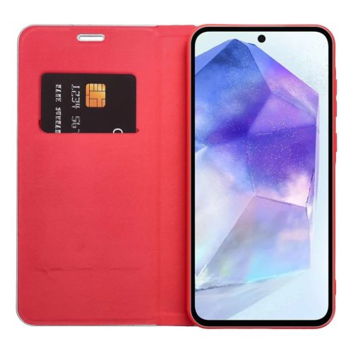 LUNA fliptok karbon Xiaomi Redmi Note 14 4G piros tok