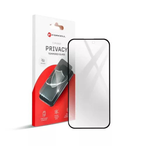 Forcell Privacy üvegfólia - iPhone 16 Plus fekete