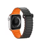 Dux Ducis Szíj (Armor Verzió) Apple Watch SE Szíj, 9, 8, 7, 6, 5, 4, 3, 2, 1 (41, 40, 38 mm) Szilikon Mágneses Karkötő Fekete/Narancs