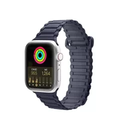   Dux Ducis Strap (Armor Version) Apple Watch SE szíj, 9, 8, 7, 6, 5, 4, 3, 2, 1 (41, 40, 38 mm) szilikon mágneses karkötő kék