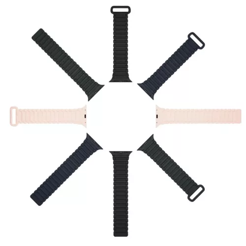 Dux Ducis Strap (Armor Version) Apple Watch SE szíj, 9, 8, 7, 6, 5, 4, 3, 2, 1 (41, 40, 38 mm) szilikon mágneses karkötő kék