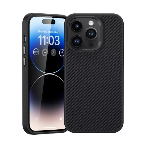 iPhone 16 Pro fekete Benks Magnetic Armor Pro Kamera Vezérlés Kevlar Tok Fém Keret 600D (D065) tok