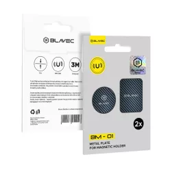   Blavec fémlemez mágneses tartóhoz BM-01 2 darabos készlet, kerek (40mm) és téglalap (40x58mm) karbon