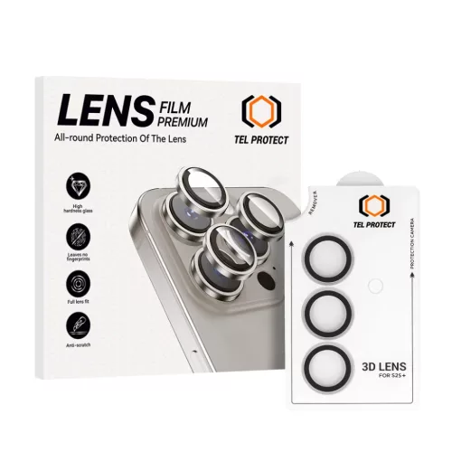 Edzett üveg Tel Protect 3D Lencse a kamerára Samsung Galaxy S25 Plus átlátszó (3 lencse) üvegfólia