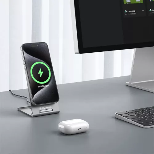 Blavec BQI-01 Qi2 15W mágneses vezeték nélküli töltő ezüst
